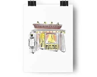 Lil Frankie New York Restaurant Wall Art Custom NYC Illustration Birthday Gift for Fiancé Anniversary Gift for Housewarming Gift for Friend