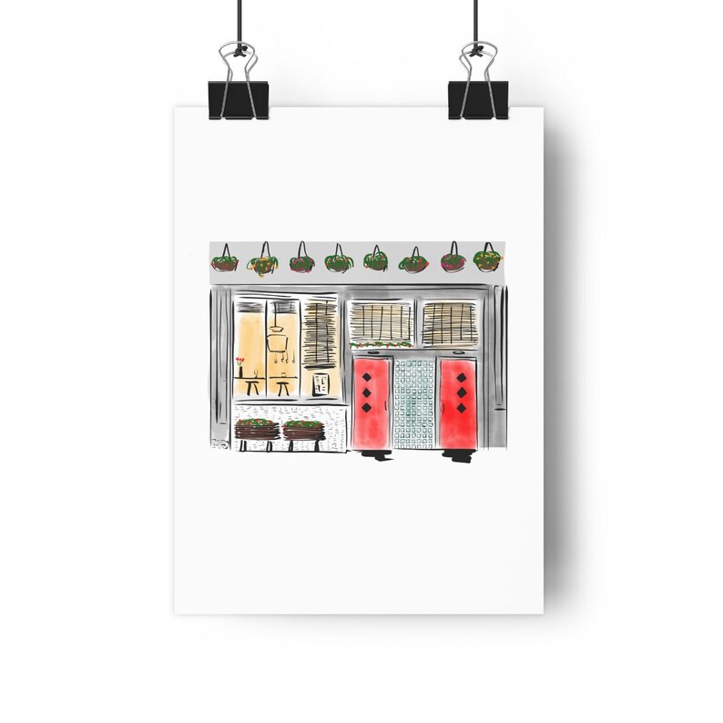 Flower Shop New York City NYC Bars Fashion Illustration Etsy