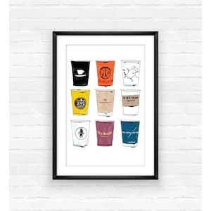 East Village Coffee Cup Print, Coffee, Coffee Cup Print, Coffee Print, Coffee Gift, Coffee lover, New York City, NYC, coffee addict