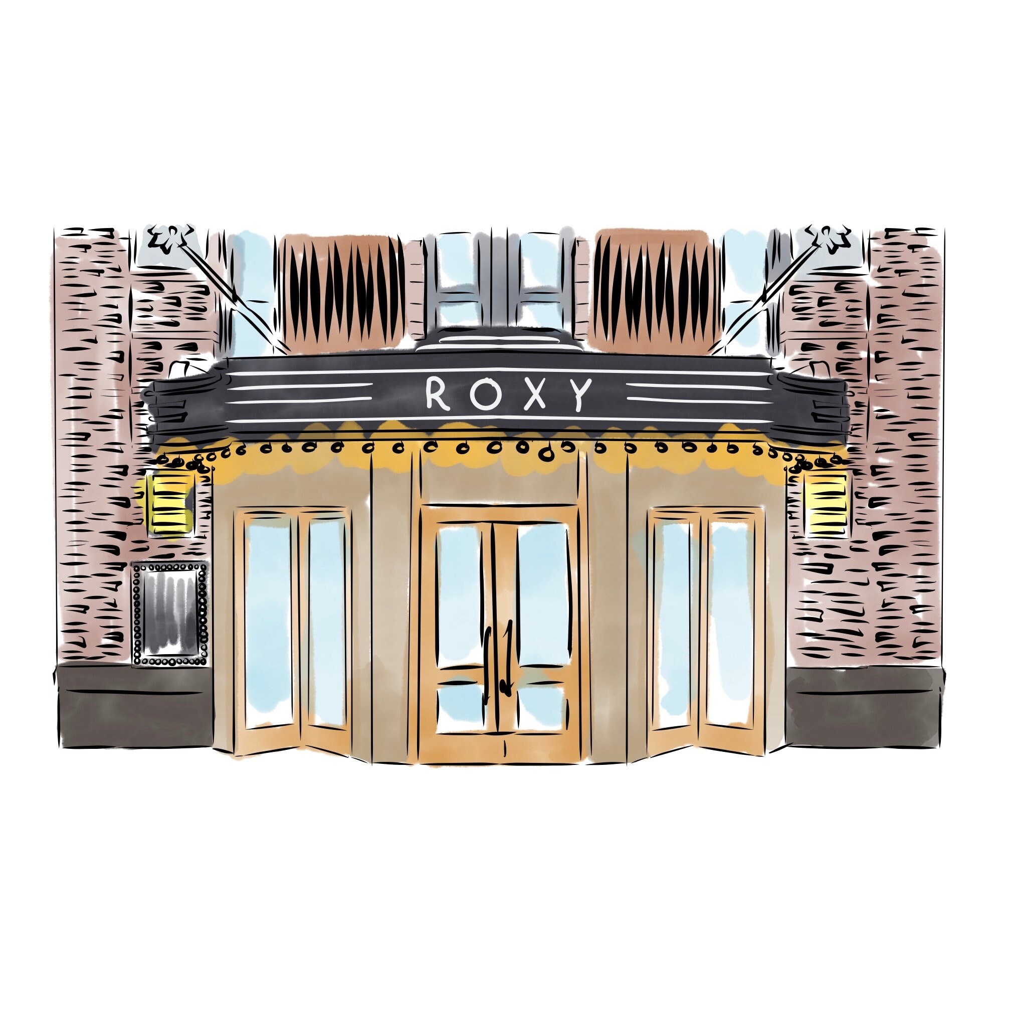 Roxy Hotel New York Art Custom NYC Illustration Birthday Gift for