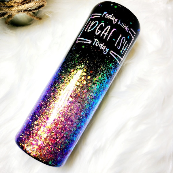 Pink and black glitter tumbler, ombre glitter tumbler, custom tumbler, personalized glitter tumbler, gifts for her, sarcastic tumbler