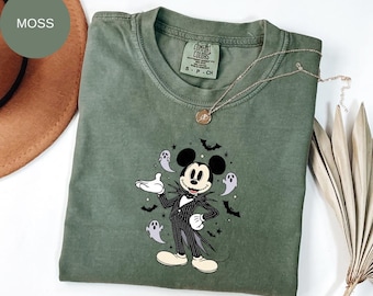 Comfort Colors® Mickey Halloween Tee | Jack Skellington Mickey Shirt | Comfort Colors Fall T-Shirt | Spooky Disney Graphic Tee
