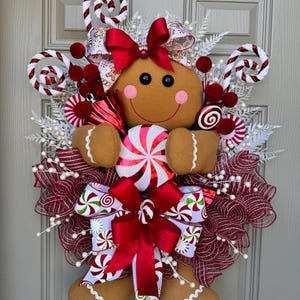 Handmade Gingerbread Christmas Wreath: Candy Holiday Door Decor