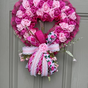 Valentines wreath for front door, everyday wreath, door hanger, wreath hanger, gift for her, small door decor, nursing home wreath