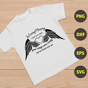 En mémoire d’amour svg ailes d’ange, En mémoire aimante svg pour chemise,Memorial day svg,Memorial day png,Vos ailes étaient prêtes svg,Remembrance svg