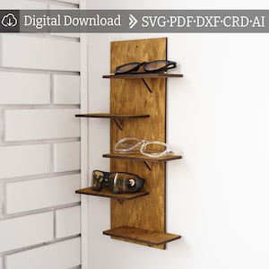 Sunglasses shelf pattern, Wood glasses organizer pattern, Glasses organizer svg, Sunglasses organizer svg, Wall glasses rack svg