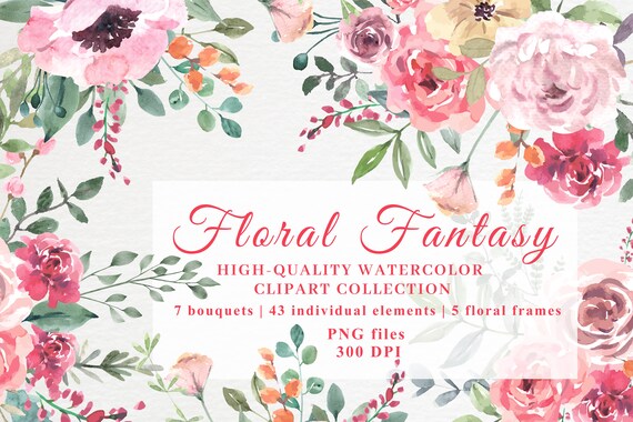 Flowers watercolor clipart, Floral clipart set, Flowers clipart pastel, Floral watercolor png, Floral arrangement clipart,Flower bouquet png