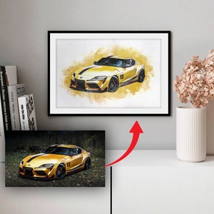 Custom watercolor car, Custom car illustration from photo, Custom car portrait illustration, Custom car digital drawing,Personalized car art