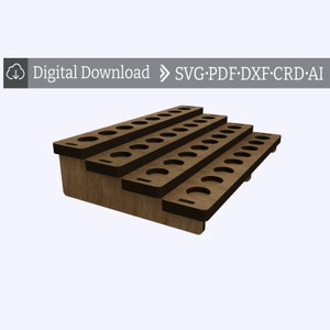 Corte a laser de rack de óleo essencial, padrão de óleo essencial, rack de óleo essencial svg, rack de óleo essencial pdf, corte a laser de suporte de óleo essencial