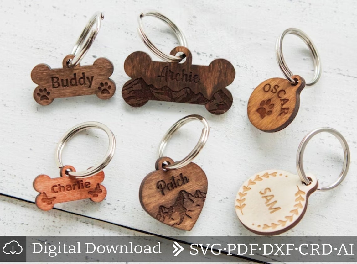 Dog Tags Laser Cut Cat Tags Laser Cut Pet Tags Laser Cut Etsy