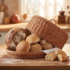 Wicker Bread Basket, Bread Serving Basket, Woven Bread Basket, Rustic Bread Basket, Bread Proofing Basket, Bread storage, Kitchen Bread Tray
