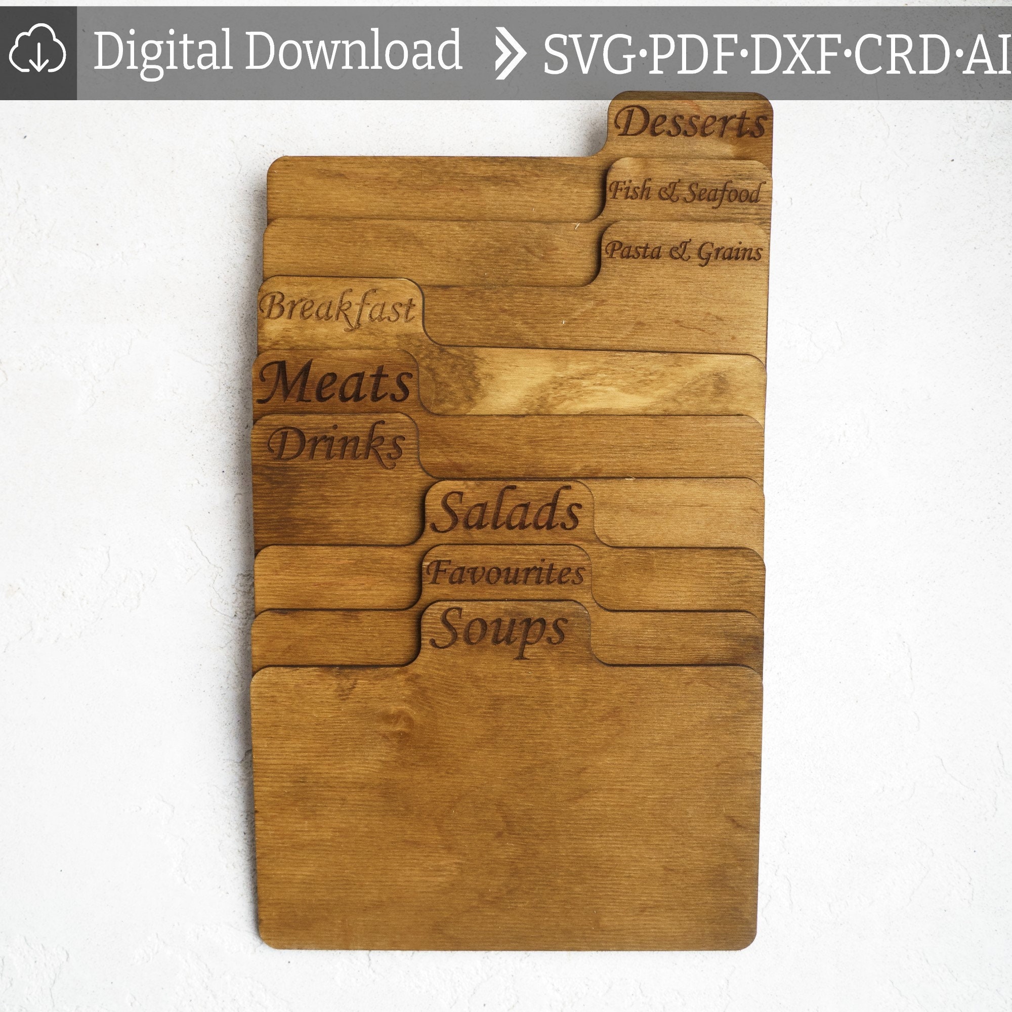 Recipe Box Divider Svg Recipe Box and Cards Svg Recipe Box Etsy