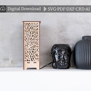 Shadow lamp laser cut, Shadow lamp pattern, Shadow lamp svg, Wooden shadow lamp laser cut, Night lamp laser cut, Night lamp pattern