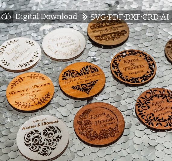 Wedding coasters svg, Wedding coasters pdf, Wedding coasters pattern, Wooden coasters svg, Wooden coasters pdf, Wooden coasters pattern