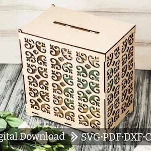Kartenbox Hochzeit, Kartenbox Hochzeit laser cut, Kartenbox Hochzeit pdf, Kartenbox Lasercut, Kartenbox Lasercut, Kartenbox aus Holz laser cut