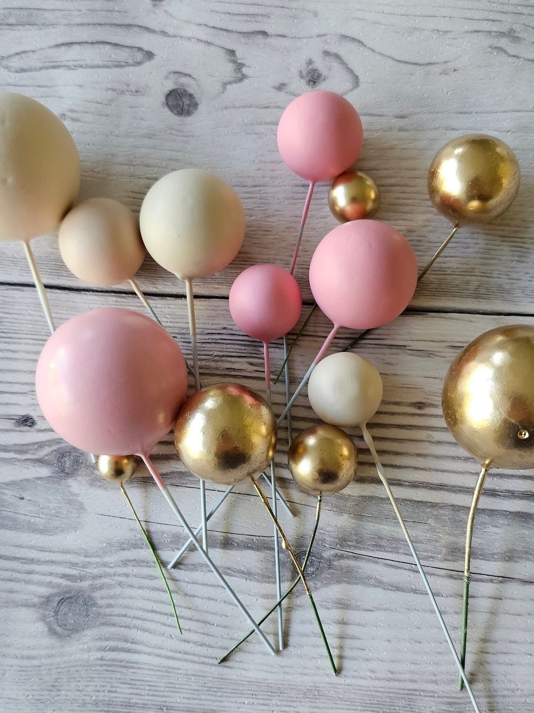 Baby Shower Topper Decor Gold Cake Topper for Cake Blush Pink Cake Topper Balls for New Baby