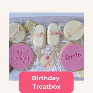 Birthday Treat Box Gift Her Personalised Birthday Cookie Wife 30th Celebration Mum Special Age 40th Biscuit Treatbox