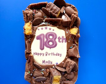 Special 18th Birthday Chocolate Gift Personalised Chocolate Present For Her Edible 18th Birthday Presnt Idea For Him Personalized Chocolate