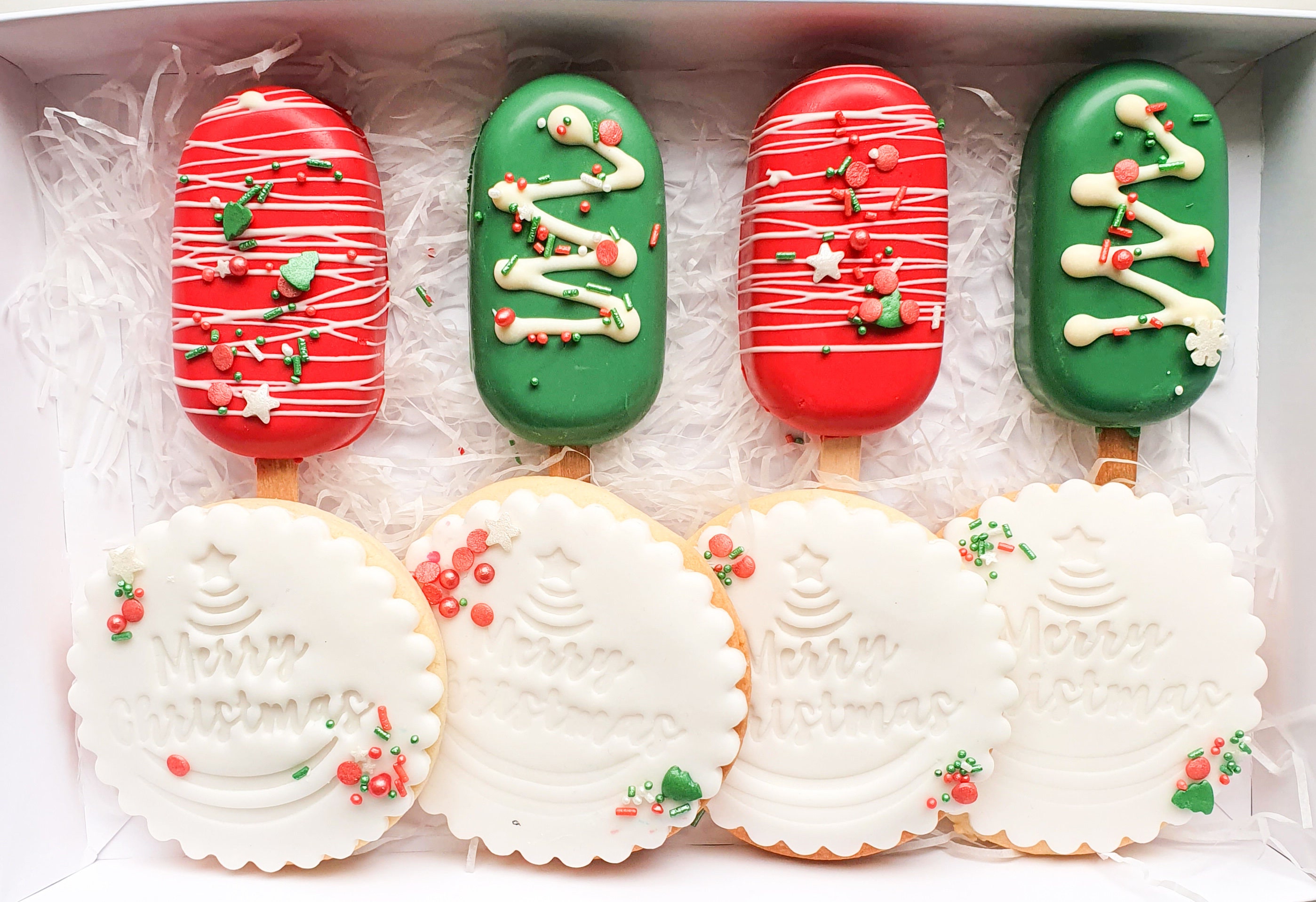 Christmas Combo Box Cookies and Cakesicles Unique Gift - Etsy UK