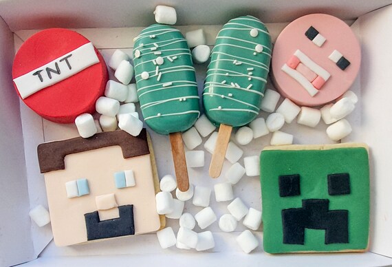Minecraft Treat Box Cakesicles Cookie Chocolate Covered Etsy New Zealand