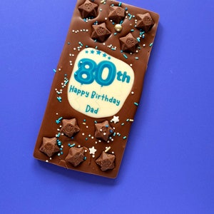 Special 80th Birthday Chocolate Gift Personalised Chocolate Present For Him Edible 80th Birthday Present For Grandad Personalised Gift