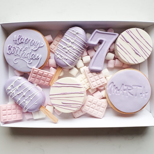 Birthday Treat Box Gift For Her Personalised Chocolate Gift Birthday Cookies Personalised Birthday Cake For Mum Gift Treatbox With Cakesicle
