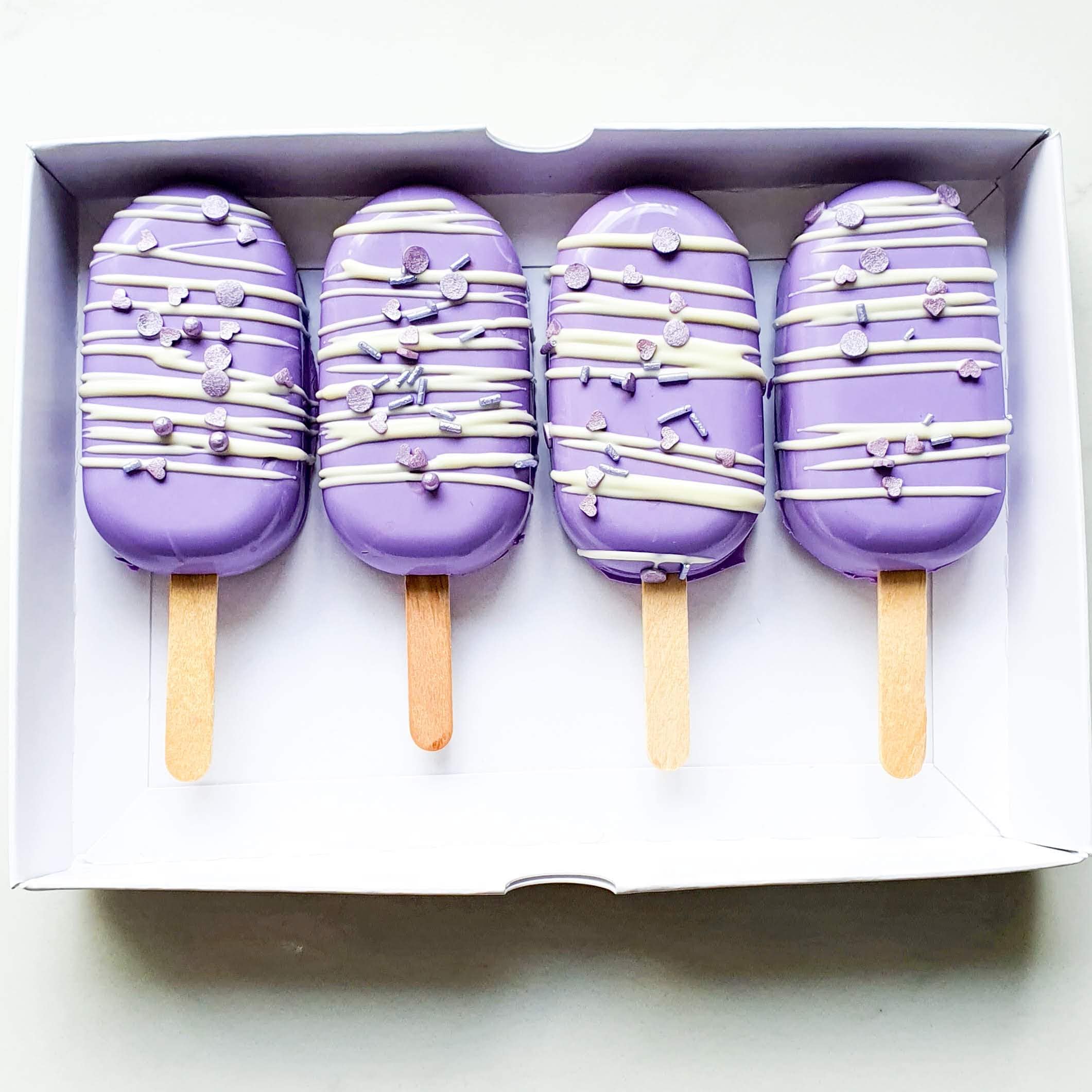 Chocolate Covered Cakesicles Box of 4 Unique Gift Treat Etsy UK