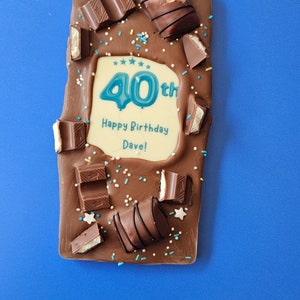 40th Birthday Personalised Chocolate Gift For Boyfriend Personalised Chocolate Block Present For Man Birthday Special Age Chocolate Slab