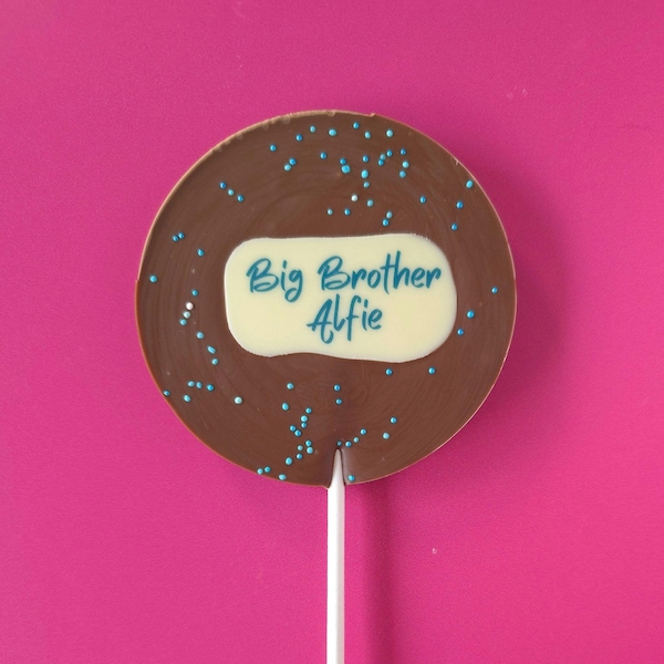 Big Brother or Big Sister Chocolate Lollipop Gift for New Sibling Announcement Gift From New Baby