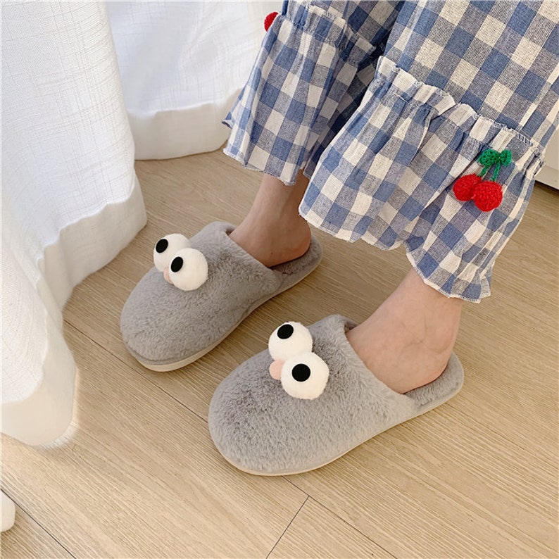 Fluffy House Slippers Soft Fluffy Bedroom Slippers Furry ...