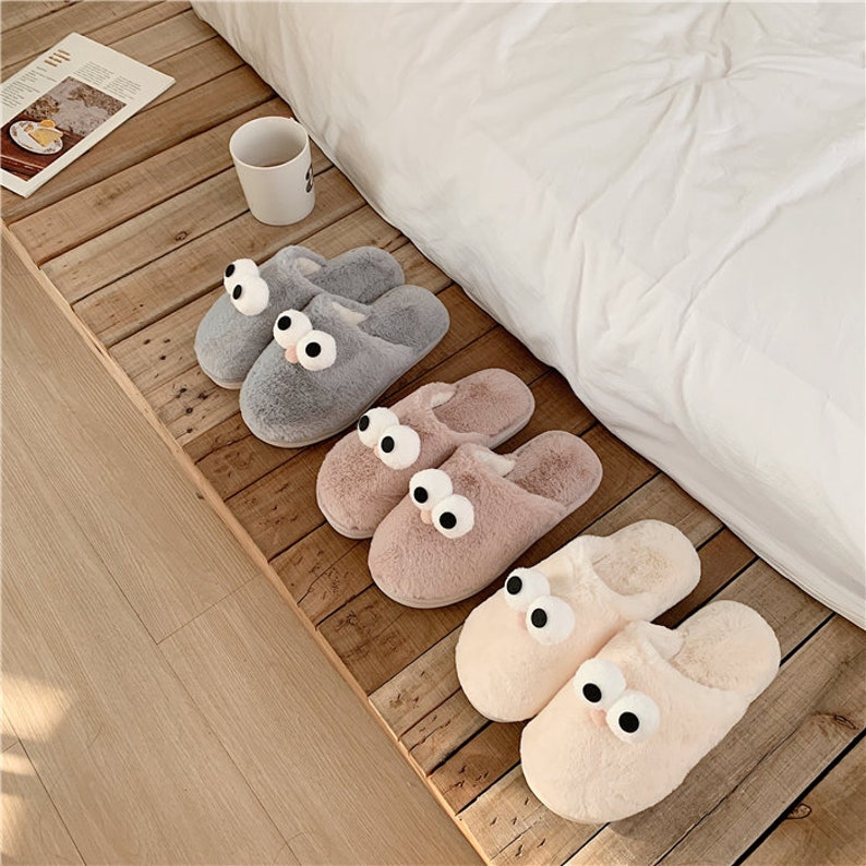 Fluffy House Slippers Soft Fluffy Bedroom Slippers Furry | Etsy