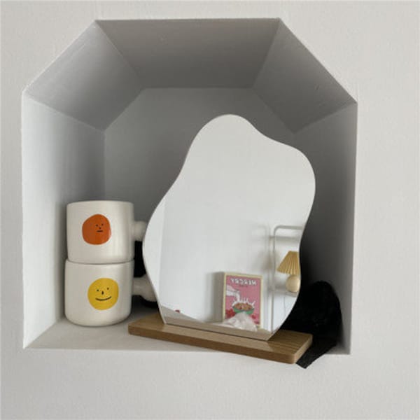 Espejo acrílico de forma irregular / espejo de maquillaje en forma de nube / espejo estético / espejo de tocador de maquillaje / espejo prop, decoración mínima