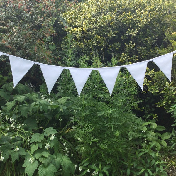 White bunting and pearl flags, pennant, garland for weddings, baby shower, baby reveal,nursery and home decor.