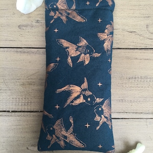 Étuis à lunettes en coton pour chats et poissons, rembourrés et doublés d&#39;un bouton-pression magnétique. Lunettes de soleil lunettes accessoires de lunettes