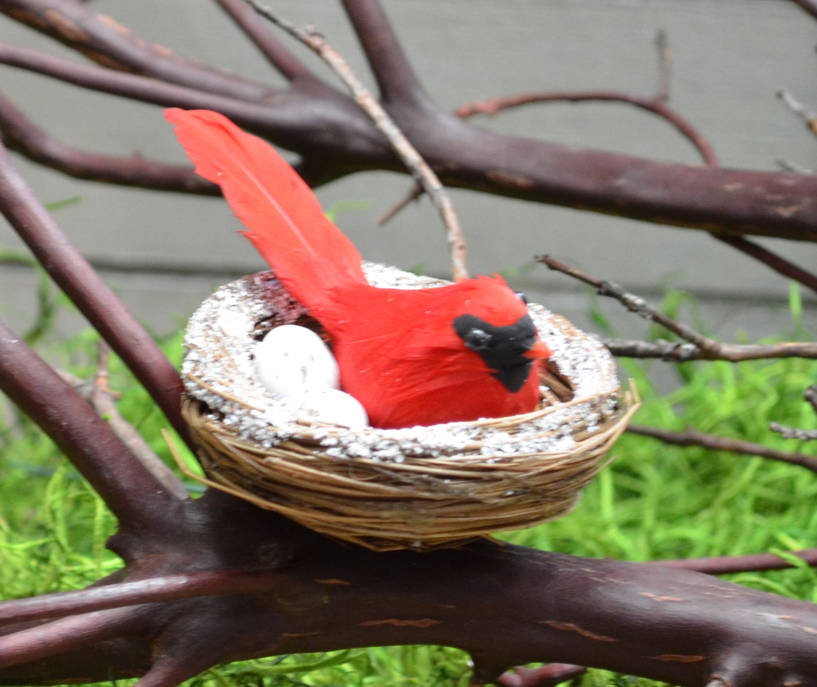 Oiseaux Artificiels Cardinal Rouge Sur Le Nid Oiseaux A Etsy Oiseaux Artificiels Cardinal Rouge Sur Le Nid Oiseaux A Etsy