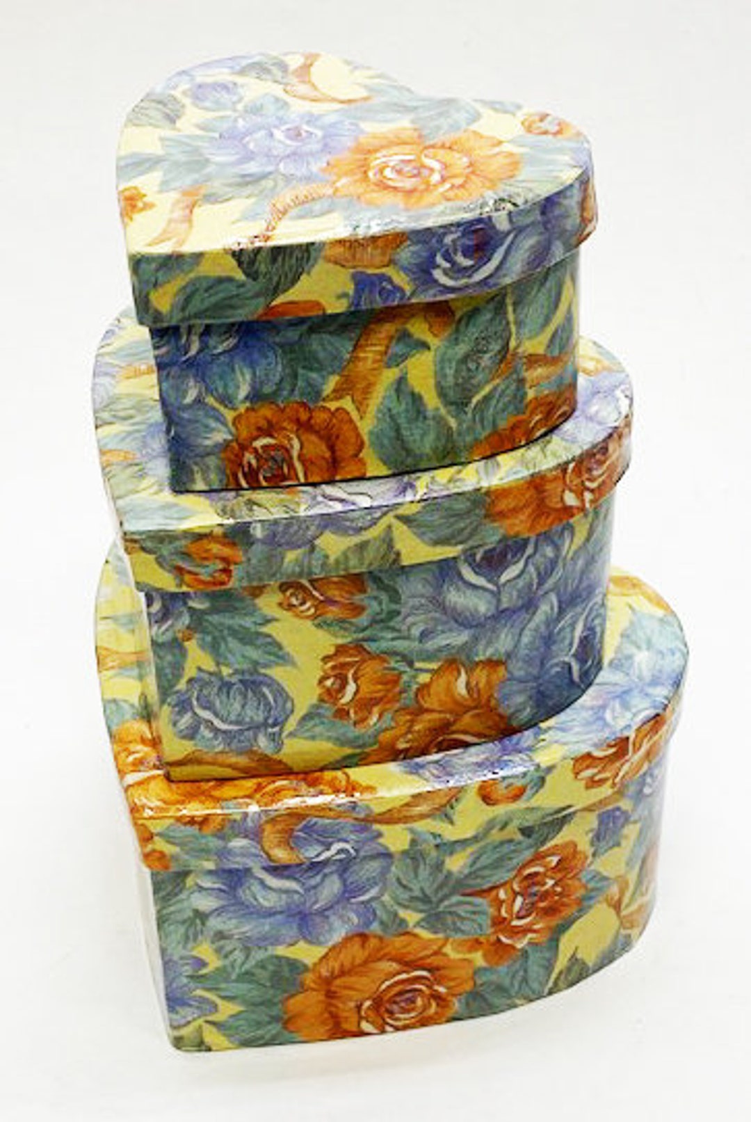 Paper Mache Heart Boxes, Set of 3 Etsy