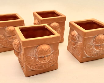 Miniature Angel Face Terra Cotta Pots