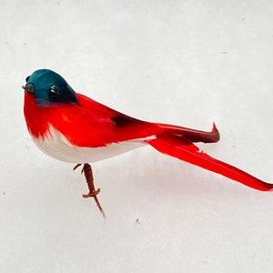 Artificial Birds, Red Swallow, Feathered Birds, Set of 6