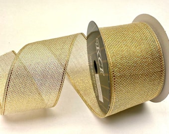 Sheer Gold Wired Ribbon