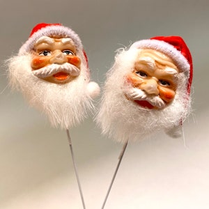 Santa Face on Wire Stem- set of 6