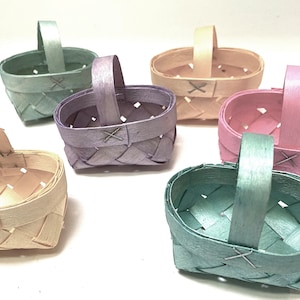 Miniature Wood Chip Baskets, set 0f 18