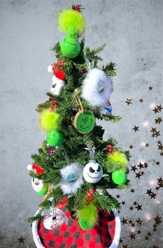 Grinch Light Bulb Ornaments