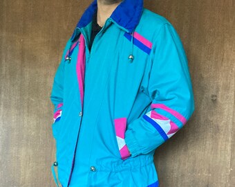 teal pink jacket