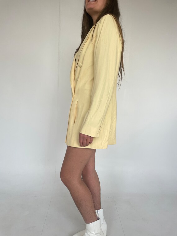 Butter Yellow 90's Blazer Dress // M - image 5