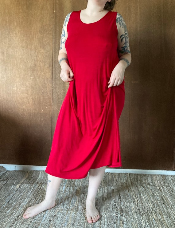 Slinky Stretchy Bright Red Party Dress//M-XL