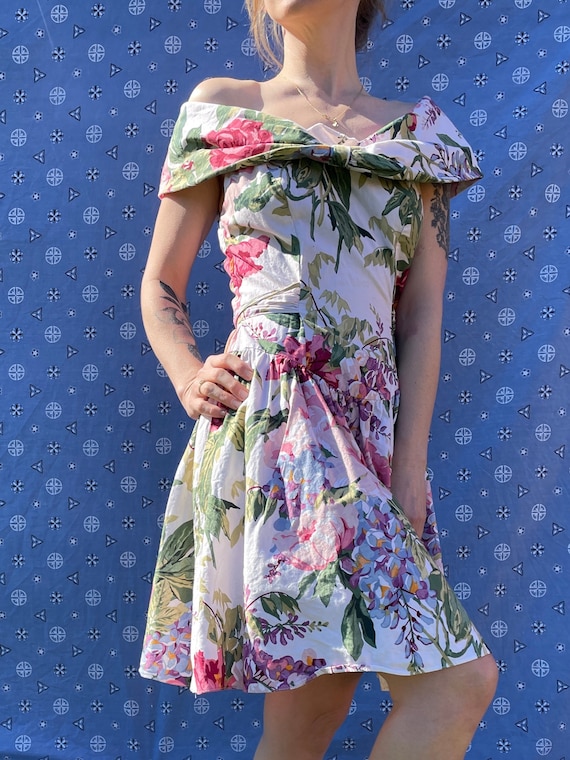 Treat ürself Floral vintage like dress Vintage 80s Floral Patterned Dress, Size 14 UK - Etsy