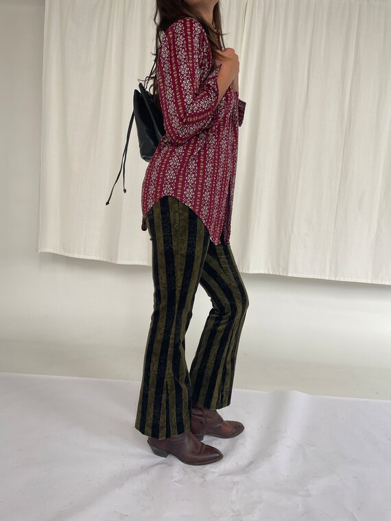 70's Patterned Button Down Dagger Collar Vintage … - image 6