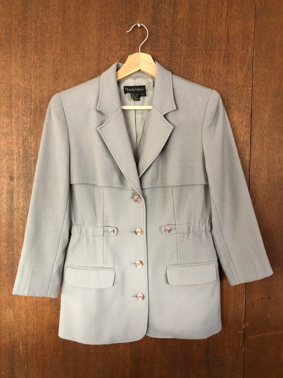 Light Blue 90's Does 70's Vintage Wool Blazer// X… - image 6