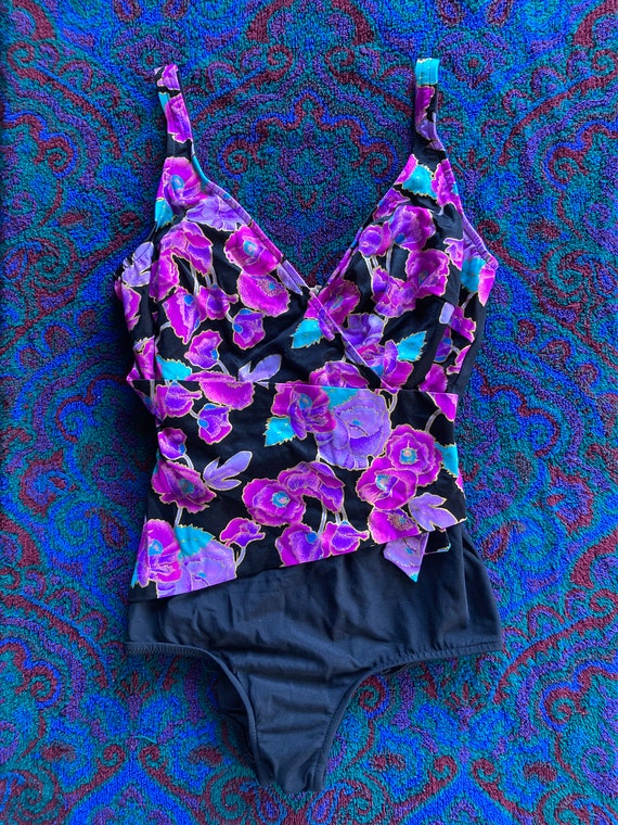 Purple Poppy 80's Jewel Tone One Piece Swimsuit//M