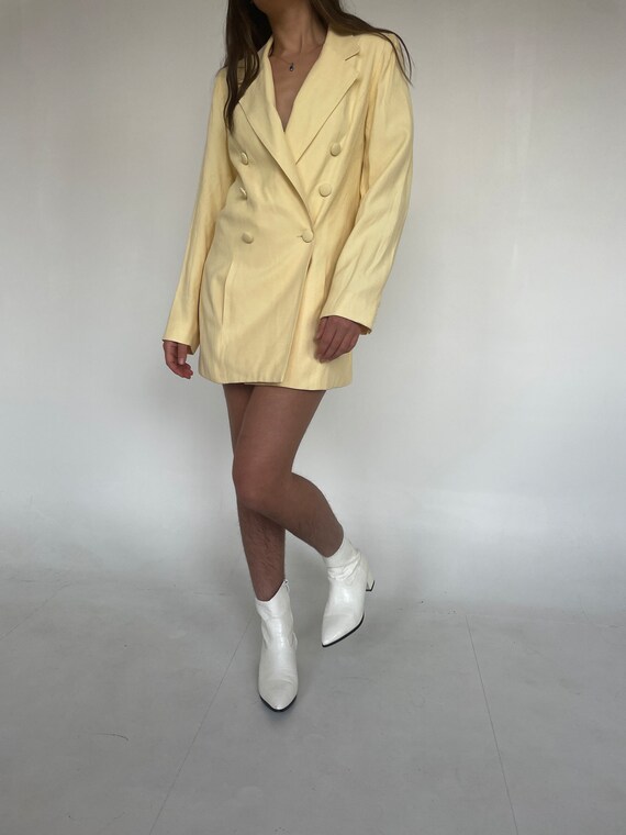 Butter Yellow 90's Blazer Dress // M - image 6